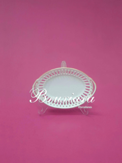 Travessa Oval com Filete Ouro - Bruxiara Porcelanas