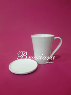 Caneca Cônica c/tampa - Bruxiara Porcelanas