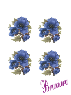 55434(C) Flor Papoula Blue - Bruxiara Porcelanas