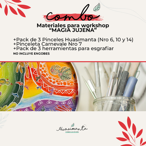 COMBO Inscripción al workshop + pinceles + herramientas para esgrafiar