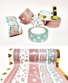 WASHI TAPE DISPLAY 8 ROLLOS de 5mts "LOVE" - Ando Creando - Tienda & Taller