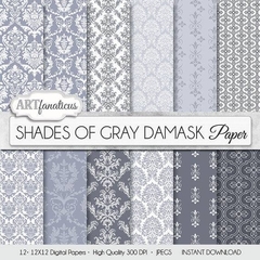 AF - Shades of Gray Damask