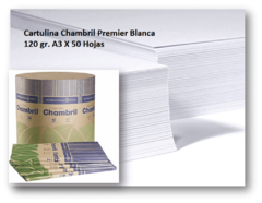 Cartulina Chambril Premier Blanca 120 gr. A3 X 50 hojas.