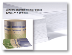 Cartulina Chambril Premier Blanca 120 gr. A4 X 50 hojas.