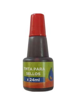 Tinta para sellos al agua Roja 24 ml.