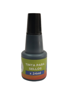 Tinta para sellos al agua Negra 24 ml.