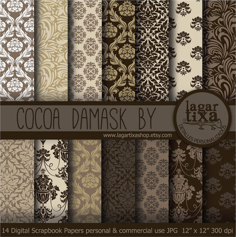 LT - Cocoa Damask