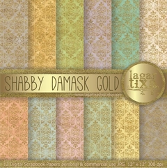 LT - Shabby & Gold Foil Damask