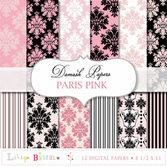 LB - PARIS PINK DAMASK PAPER