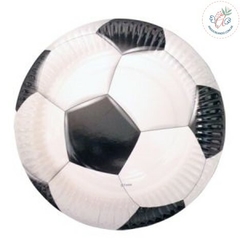 PLATO DE POLIPAPEL 17 cm FOOTBALL x 6 u