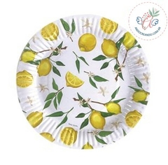 PLATO DE POLIPAPEL 17 cm LIMONES x 6 u