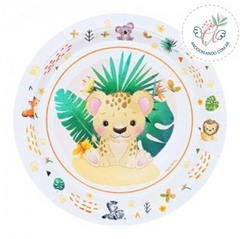 PLATO DE POLIPAPEL 17 cm ANIMALITOS SALVAJES x 6 u