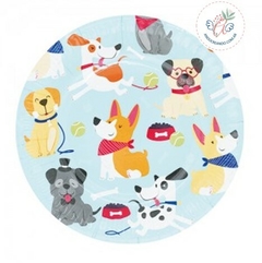 PLATO DE POLIPAPEL 17 cm PUPPYS x 6 u