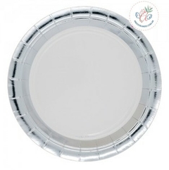 PLATO DE POLIPAPEL 17 cm BORDE PLATEADO x 6 u