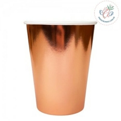 VASO DE POLIPAPEL ROSA GOLD 266 cc x 6 u