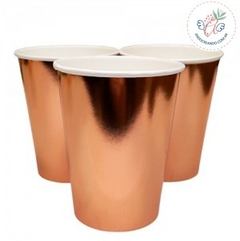 VASO DE POLIPAPEL ROSA GOLD 266 cc x 6 u - comprar online