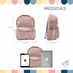 Mochila Para Notebook 2 bolsillos Diseño Perforado Rosa Pastel en internet