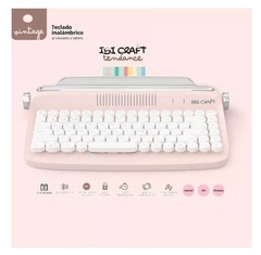 TECLADO IBICRAFT VINTAGE BLUETHOOT PINK en internet