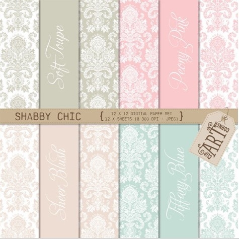 CAC - Paper Damask Shabby Chic