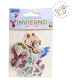 STICKERS SURTIDOS INVIERNO x 40 stickers - Ando Creando - Tienda & Taller