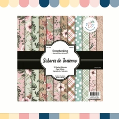 PAPEL SCRAPBOOKING 160 GR *SABORES DE INVIERNO* 24 HOJAS 30,5X30,5 CM