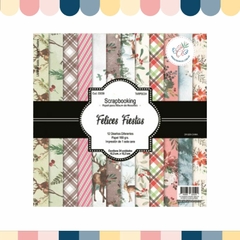 PAPEL SCRAPBOOKING 160 GR *FELICES FIESTAS* 24 HOJAS 15,2X15,2 CM