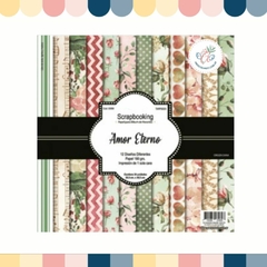 PAPEL SCRAPBOOKING 160 GR *AMOR ETERNO* 24 HOJAS 30,5X30,5 CM