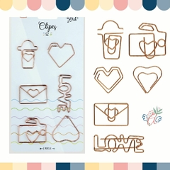 Clips Rose GOLD Love x 6 diseños