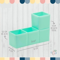 Organizador de escritorio Tetris Verde Pastel - comprar online