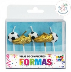 VELAS SET BOTINES Y PELOTAS DE FOOTBALL X 5 u