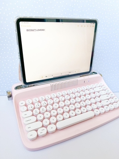 TECLADO IBICRAFT VINTAGE BLUETHOOT PINK