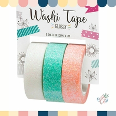 Washi Tape Glossy 15 mm. X 3 colores