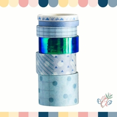 Washi Tape Candy Celeste x 6 diseños - comprar online