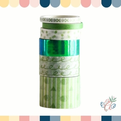 Washi Tape Candy Verde x 6 diseños - comprar online