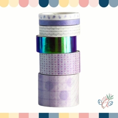 Washi Tape Candy Violeta x 6 diseños - comprar online