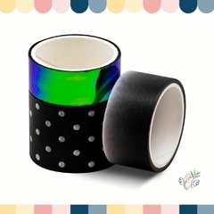 Washi Tape Enjoy Color Black x 6 diseños - comprar online