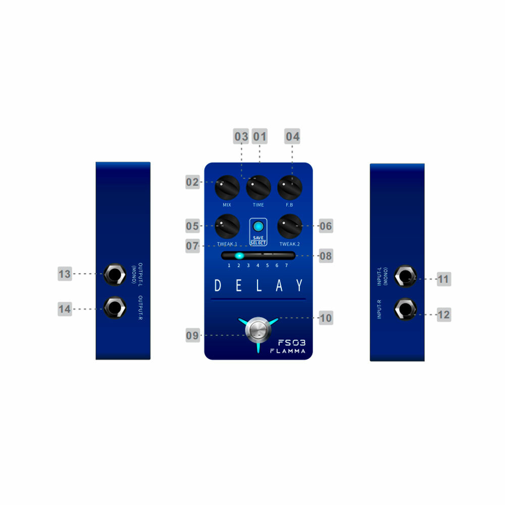 Pedal Flamma FS03 Digital Delay - PD1160