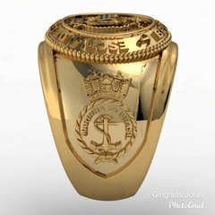 Anel da escola de guerra naval em ouro (750) 18k - comprar online