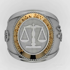 Anel direito lex v em prata de lei com ouro 18k - comprar online