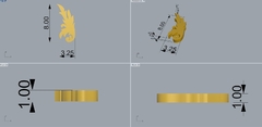 Brincos de intendência em ouro 750 (18k) - Ginglass Joias3D – Modelagem3D - Prototipagem