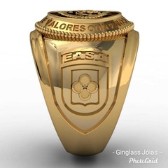 Anel adjunto de comando em ouro (750) 18k - Ginglass Joias3D – Modelagem3D - Prototipagem