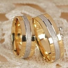 Alianças Alpha em ouro amarelo com ouro branco. - comprar online