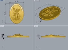 Pingente São Miguel Arcanjo em prata de lei - Ginglass Joias3D – Modelagem3D - Prototipagem