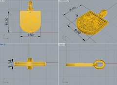 Pingente guerra na selva em ouro 18k - Ginglass Joias3D – Modelagem3D - Prototipagem