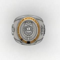 Anel da escola de formação de oficiais da Marinha mercante em prata com ouro 18k - comprar online