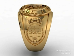 Anel do paioleiro em ouro 18k - Ginglass Joias3D – Modelagem3D - Prototipagem