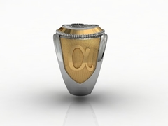 Anel do Capelão em ouro 18k com prata de lei - Ginglass Joias3D – Modelagem3D - Prototipagem