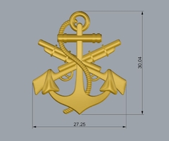 pingente do corpo de fuzileiros navais em prata - Ginglass Joias3D – Modelagem3D - Prototipagem
