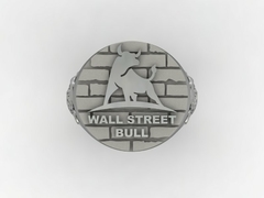 Anel wall street bulls em prata de lei na internet