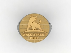 Anel wall street bulls em prata de lei com ouro 18k - comprar online